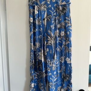 J. Crew Blue and White Linen Culottes